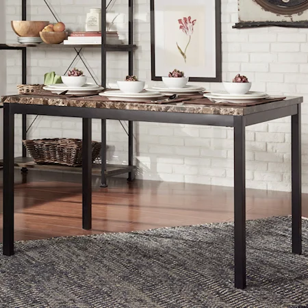 Casual Kitchen Table with Faux Marble Top